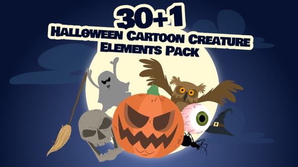 4K Halloween Cartoon Creature Elements Pack