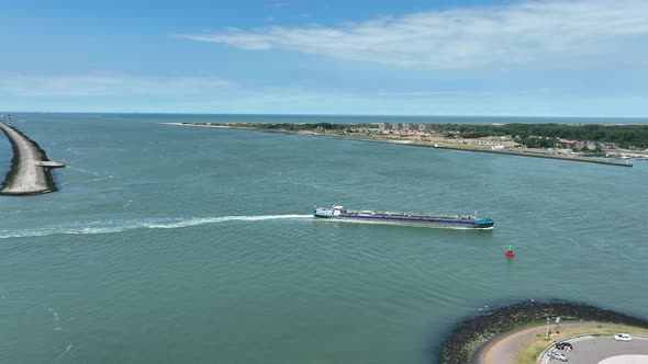 Liquid Cargo Transporter Vessel at Port