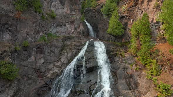 Amazing Caribou Falls located in Northern Minnesota North Shore area in Superior National Forest