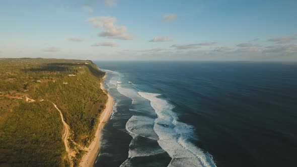 Rocky Coastline on the Island of Bali