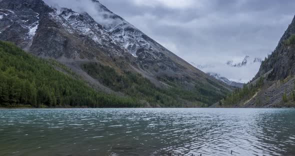 Mountain Lake Timelapse at the Summer or Autumn Time