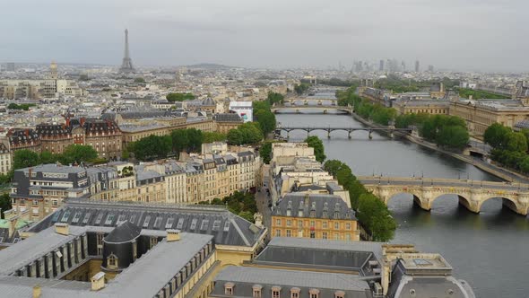 View of the Center of Paris and Seine river