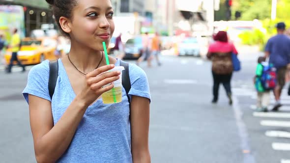 Beautiful Mixed Race Woman in New York