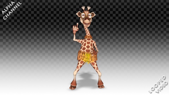 Cartoon Giraffe - Break Dance