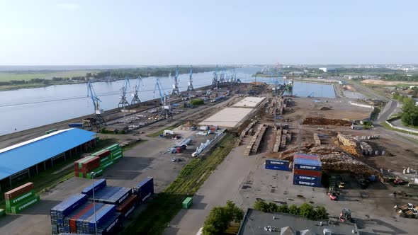 Aerial View of the Riga Docks Industrial Area