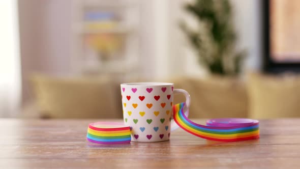 Cup with Gay or Lgbt Pride Awareness Ribbon 1