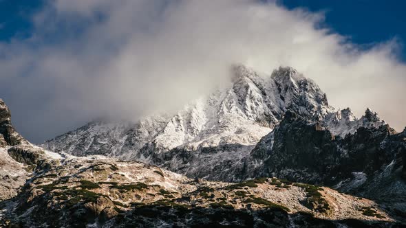 Cloudscape of European Alps Mountain Landscape at Winter