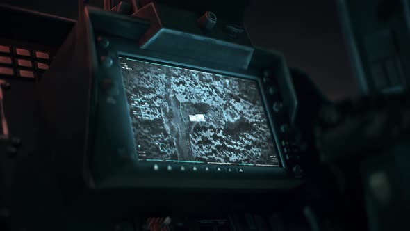 Military missile system is looking for the position of the enemy army forces alt