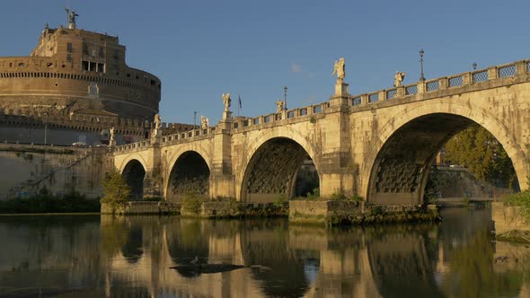 San't Angelo Bridge and Castle in Rome