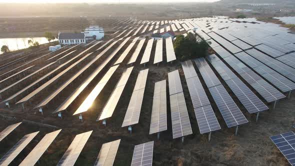 Solar power station in montain