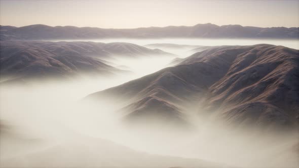 Mountain Landscape with Deep Fog at Morning