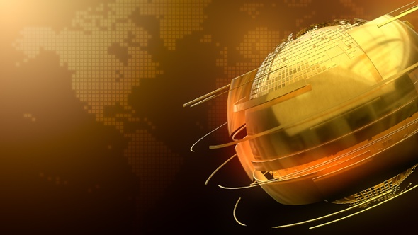 World Globe Background Golden