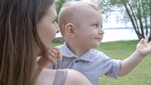 Mother and Adorable Baby Boy