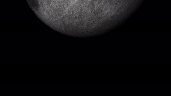 Concept 3-U1 View of the Realistic Waxing Crescent Moon from Space