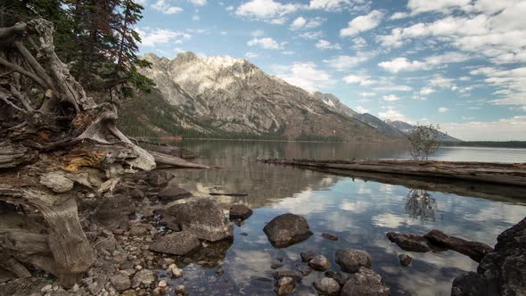 Time Lapse at Jenny Lake with Kayaker