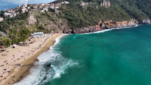 Central Beach Aerial View Turkey Alanya 4 K