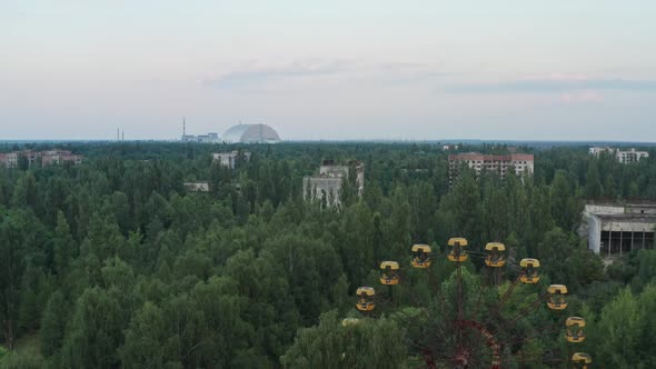 Aerial View of Pripyat Chernobyl Nuclear Power Plant