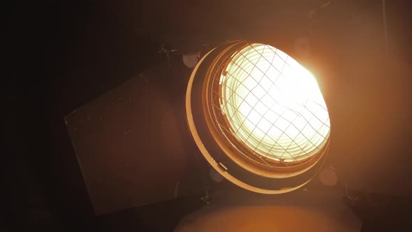 Lighting Fixture in a Dark Cinema Pavilion