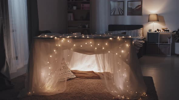 Pillow Fort with Garland