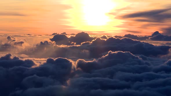 Above the clouds sunrise timelapse. Amazing sunrise timelapse.