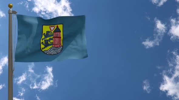 Flensburg City Flag (Germany) On Flagpole