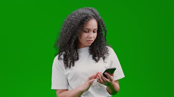 Green Screen Young Lady Shocked