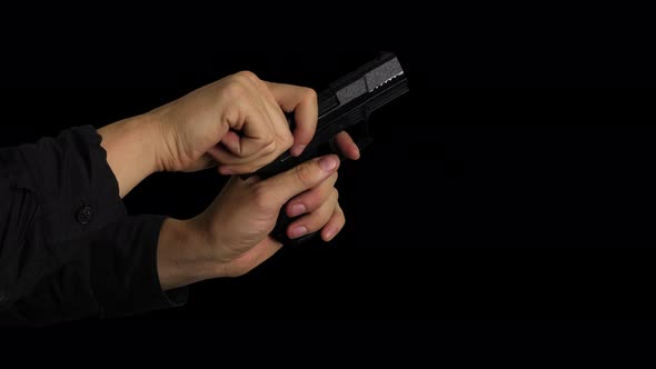 Hand Firing Gun on Transparent Background 1