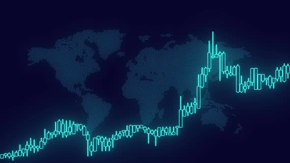 Forex Trading Graph chart over World