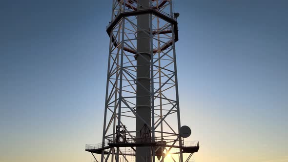 TV Tower in the Morning at Dawn in Kyiv, Ukraine