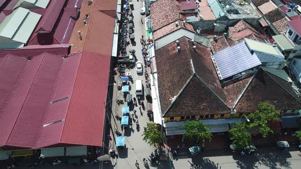 Siem Reap city in Cambodia seen from the sky