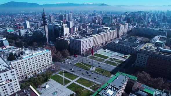 Cityscape of Santiago capital city of Chile South America country.