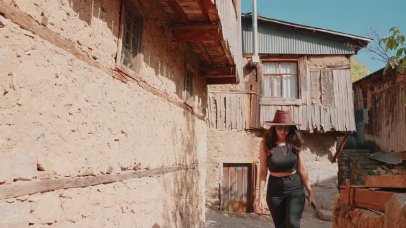 Tourist Woman Walking the Streets