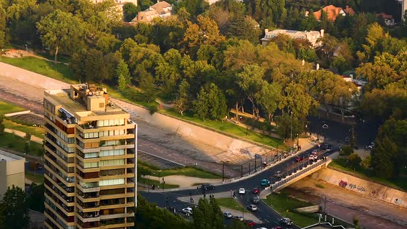 Establishing shot in Santiago