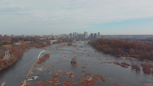 The James River and its approach to Richmond's skyline