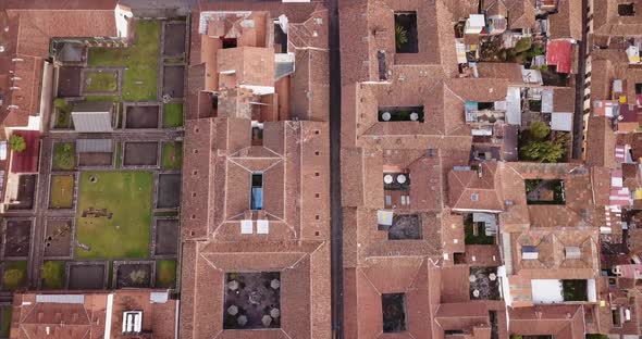 Top down view of cusco peru