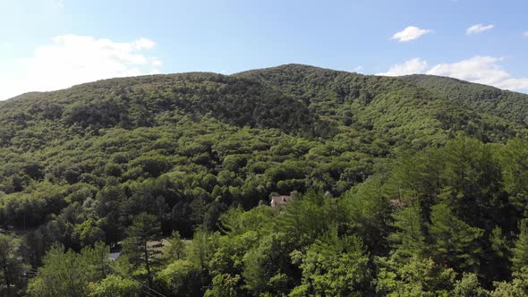 View of the mountains in the village Betta from the air.