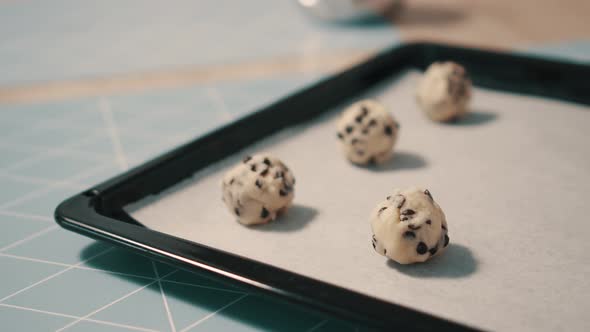 Female Hands Make Cookies From Dough Closeup