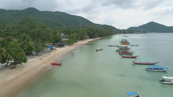 Sand Beach with Boats