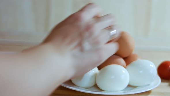 Peeling Potatoes for Olive Salad Russian Salad