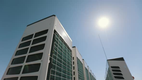 An Air Conditioning System is Located on the Roof of the Business Center