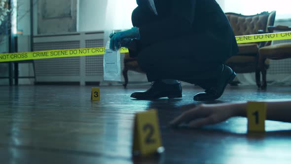 Closeup of a Crime Scene in a Deceased Person's Home.