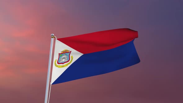 Flag Of Sint Maarten Waving 4k