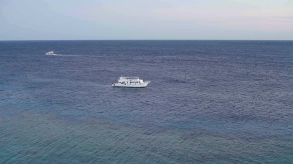 Yacht in the Sea. Sharm-el-Sheikh. Egypt.