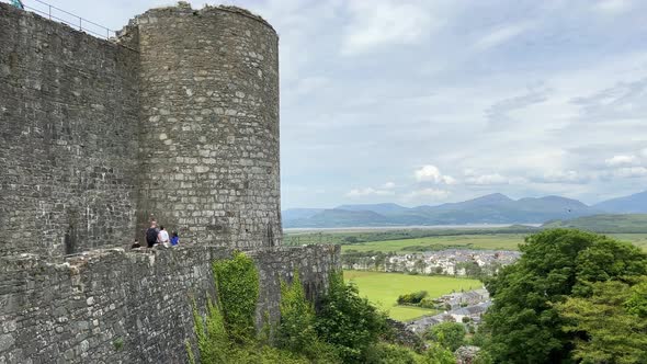 Harlech Castle Wales UK.Spectacularly sited Harlech Castle seems to grow naturally from the rock