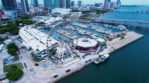 Downtown Miami Florida United States. Tourism landmark of city.