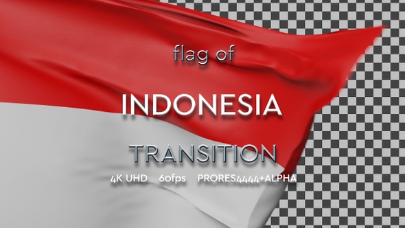 Flag of Indonesia transition | UHD | 60fps