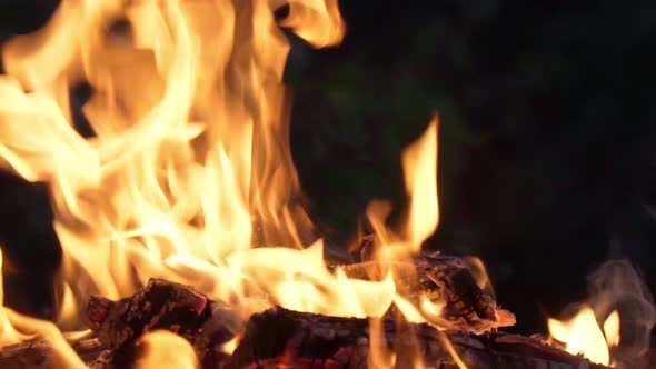 Brazier with Fire and Coals for Cooking on the Fire