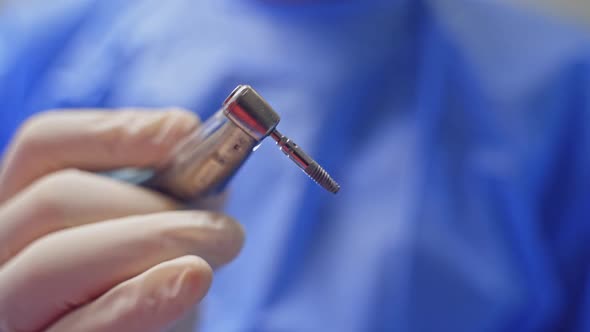 Close up view of dental drill. 