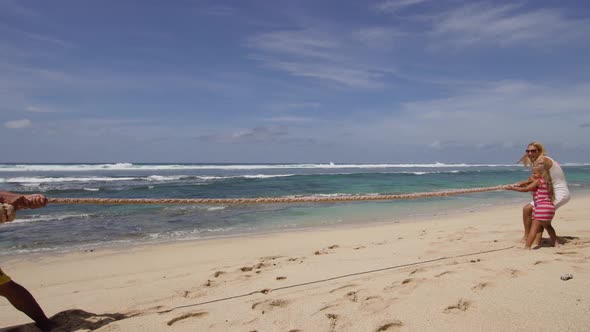 Family with Child on The Beach