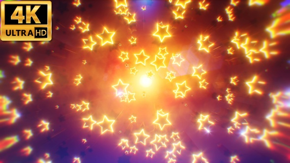 Glowing Stars Falling 4k